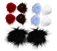Beaupretty 10Pcs Detachable Faux Pom Poms for Hats Fluffy Lightweight Craft Pompoms Burgundy Sky Blue Black White Coffee Soft DIY Decoration Accessories for Clothing and Headwear