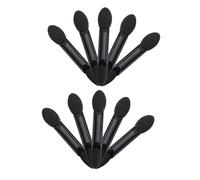 Beaupretty 10pcs Disposable Dual Sided Eyeshadow Sponge Brush Oval Tips Black Handle Makeup Tool Kit for Travel Parties Weddings Proms Daily Use