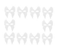 Beaupretty 10pcs DIY White Pulp Masks for Painting and Decorating Lightweight Comfortable Blank Masks for Halloween Masquerade Parties Fashion Shows and Festivals