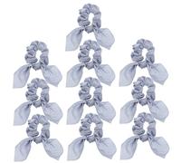 Beaupretty 10pcs Elastic Hair Ties with Bunny Ear Bow Design Soft Stretchy Hair Scrunchies for Women for Daily Wear and Parties