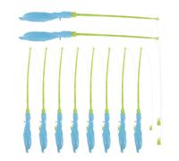 Beaupretty 10pcs Fishing Pole Medium Mixed Color Handles Plastic Rods Educational for Motor Skill Development in Kindergarten and Amusement Parks