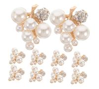 Beaupretty 10pcs Flatback Rhinestone Charms Faux Pearl Flower Embellishments for Jewelry Making DIY Craft Accessories Sturdy Decorative Supplies for Wedding and Special Occasions