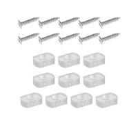 Beaupretty 10pcs Glass Door Anti-Collision Buffer, White Plastic Square Bumper Pads with Screws, Anti-Slip Shock-Absorbing Replacement for Glass Shower Doors in Compact Bathrooms
