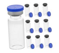 Beaupretty 10pcs Glass Vials Flat Bottom Lab Sample Vials Serum Bottles for Essential Oil Storage for Travel and Sample Collection