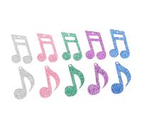 Beaupretty 10pcs Glitter Acrylic Music Note Pendants for Jewelry Making Durable Musical Symbol Charms for Earrings Bracelets Necklaces DIY Crafts and Party Favors