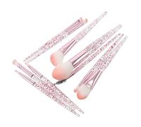 Beaupretty 10pcs Glitter Makeup Brush Set with Flowing Bling Handles Professional Eye Brushes for Blending Contour Lip Application Durable Washable Tools Kit for Women