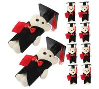 Beaupretty 10Pcs Graduation Bear Plush Dolls Cute Stuffed Animal Decorations for Graduation Party Gifts Bulk Soft Cloth and Material