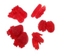 Beaupretty 10pcs Halloween Fake Bloody Body Parts Realistic Tpr Soft Rubber Heart Brain Hand Foot Props for Haunted House Pranks Cosplay Party Decorations