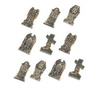 Beaupretty 10pcs Halloween Gravestone Decor Small Mixed Style Tombstone Models for Party Garden Lawn Haunted House Decoration
