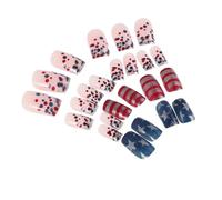 Beaupretty 10pcs Independence Day Nails Kit Press on Nails Five-pointed Stars Shape Silver Sparkling Glitter Reusable Plastic False Patriotic Design for Patriotic Celebrations