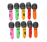Beaupretty 10Pcs Inflatable Microphone Prop Realistic Simulation Microphones for Stage Performances Cosplay and Parties Mixed Style for Adults