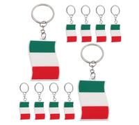 Beaupretty 10pcs Italy Flag Keychains Pvc and Zinc Alloy Sturdy Backpack Keyrings Versatile Accessories for Decorating School Bags and Italy Travel Souvenirs