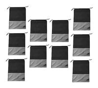 Beaupretty 10Pcs Large Travel Shoe Bags Non Woven Drawstring Pouches with Transparent Window Portable Storage for Men and Women Sneakers Sandals Slippers