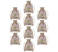 Beaupretty 10pcs Lavender Scented Sachet Bags Cotton Drawstring Pouches with Embroidered Linen Fabric, 10x14cm Small DIY Filling Bags to Keep Clothes Fresh for Drawers and Wedding Party Use