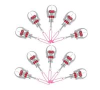 Beaupretty 10pcs Mini Machine Claw Keychain Pendants Colorful Plastic Gripper Charms with Beaded Chain for Bag Purse and Key Accessories