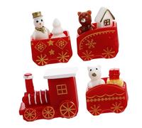 Beaupretty 10pcs Mini Train Christmas Figurine Set with Realistic Details DIY Holiday Party Decorations Indoor Tabletop Ornament for Festive Miniature Landscape