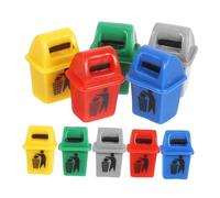 Beaupretty 10pcs Miniature Dollhouse Trash Can with DIY Resin Accessories Realistic Sorting Buckets Yellow Red Green Blue Gray Educational Micro Landscape Decoration for Play