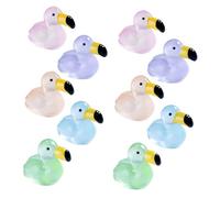 Beaupretty 10pcs Miniature Flamingo Small Ornaments Glowing Flamingo Figurine Micro Landscape Adornments Garden Statue for Desktop Display