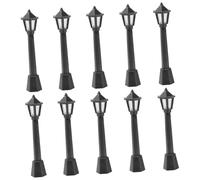 Beaupretty 10pcs Miniature Garden Lampposts Resin Micro Landscape Decor Street Lights for DIY Crafts Small Black Ornaments for Model Railways and Fairy Gardens
