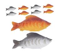 Beaupretty 10pcs Miniature Koi Fish Ornament Realistic Simulation Carp Models for Dollhouse Fairy Garden Decor Gray White and Orange Red Fish for Pretend Play and Home Decoration
