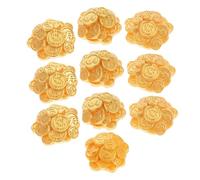 Beaupretty 10pcs Miniature Resin Coin Pile for Dollhouse Creative Miniature Landscape Decor Realistic Pirate Treasure Reward Coins for Holiday and Year Party Decorations