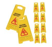 Beaupretty 10pcs Miniature Slippery Floor Safety Signs Alloy Realistic Wet Floor Warning for Educational Dollhouse Play Caution Symbols Pretend