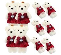 Beaupretty 10pcs Plush Bear Doll Wedding Bouquet Decoration Soft Stuffed Animal Ornaments for Sofa Living Room Bedroom Cute Photo Prop and Festival Gift