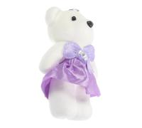 Beaupretty 10Pcs Plush Bear Dolls Soft Cartoon Stuffed Animals for Wedding Car Bouquet Decoration Light Purple Bear Plush Gift