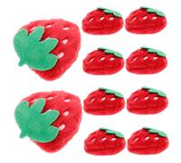 Beaupretty 10pcs Plush Red Strawberry Appliques Soft Embroidered Iron Patches for Jackets Backpacks Hats DIY Decorative Sewing Crafts Accessories