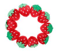 Beaupretty 10pcs Red Plush Strawberry Appliques Soft Embroidered Sew Patches for DIY Clothing Backpacks Jackets Hats Cute Decorative Fruit Charms