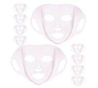 Beaupretty 10pcs Reusable Silicone Face Mask Covers Pink Stretchable Sheet Masks Moisturizing Skincare Accessories for Home Spa and Facial Care
