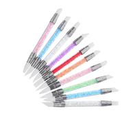 Beaupretty 10pcs Silicone Nail Pen Dual Tipped Rhinestone Polish Gel Pen Silicone Head Acrylic Handle Nail Art Brushes Liner Tool for Home Salon Design