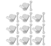 Beaupretty 10pcs Silver Metal Hook and Eye Pants Fasteners Set with 11# Skirt Hooks Adjustable Sewing Clasps for Clothing DIY Crafts and Trousers Closure