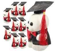 Beaupretty 10pcs Small Graduation Mini Bears Set with 10cm Seated Plush Bears and Graduation Caps DIY Flower Bouquet Ornaments for Commencement Ceremony