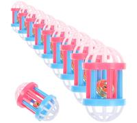 Beaupretty 10pcs Small Pet Bell for Guinea Pigs and Hamsters, Plastic Cylindrical Play Balls for Indoor Rats and Bunnies, Interactive Exercise for Small Animals Random Color