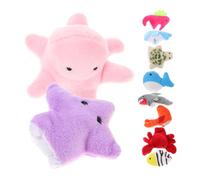 Beaupretty 10pcs Soft Plush Ocean Animal Finger Puppets Set Adorable Cartoon Sea Creature Hand Puppets for Comfortable Material Creative Storytelling Educational Interactive Play