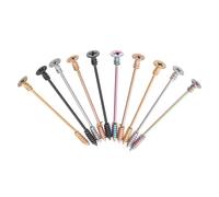 Beaupretty 10PCS Stainless Steel Long Screw Back Earrings for Men and Women, Hypoallergenic Cartilage Ear Jewelry Set Black, Gold, Silver, and Rose Gold Colors, Korean Fashion Ear Bone