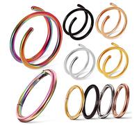 Beaupretty 10Pcs Stainless Steel Spiral Nose Rings Women Decorative Hoops for Daily Wear for Birthdays Special Occasions Comfortable Stylish Nose Jewelry