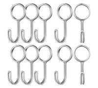 Beaupretty 10pcs Stainless Steel Spiral Rod Hooks with Robust Construction and Easy Attachment for Outdoor and General Purposes, Sleek Silver Organizer Hooks Suitable for Ropes and String