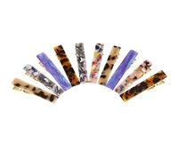 Beaupretty 10pcs Tortoise Shell Hair Clips Set for Women Non-slip Duckbill Barrettes in Dark and Light Leopard Print Colorful and Purple for Styling and Sectioning Hair