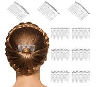Beaupretty 10Pcs Transparent Plastic Side Hair Combs 14 Teeth Bridal Wedding Veil Clips for Women and Girls Medium to Long Hair Styling