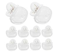 Beaupretty 10pcs Transparent Plastic Toothbrush Covers with Secure Clip Portable Duck Shaped Tooth Brush Protector Caps for Travel Bathroom Household and Business Use