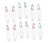 Beaupretty 10pcs Travel Bottle Set Refillable 50ml Leakproof Press Bottles with Hook Carabiner Clip Petg Material Convenient for Travel Outdoor Activities Random Color