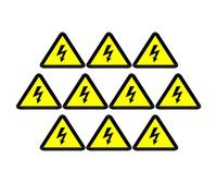 Beaupretty 10pcs Triangle High Voltage Warning Stickers 5cm Electric Shock Risk Safety Labels Heat Resistant Self-adhesive Yellow Caution Signs for Electrical Panels