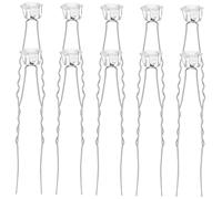 Beaupretty 10pcs U-shaped Rhinestone Hair Pins with Pearl Flower Design Smooth Edges for Secure Hair Bun Alloy Chopsticks for Daily and Special Occasions