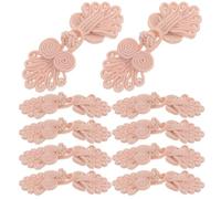 Beaupretty 10pcs Vintage Lotus Pink Cloth Buttons for Craft Handmade Chinese Cheongsam Frog Closure Sewing Buttons with Seven Beads for Costume Accessories and Wedding Dress Decoration