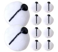 Beaupretty 10pcs White Crochet Safety Nose Bulk Craft Supplies for Plush Animals DIY Doll Making Accessories for Stuffed and Handmade Amigurumi