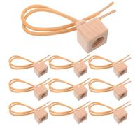 Beaupretty 10pcs Wood Square Essential Oil Diffuser Caps Ornament Bottle Lids Beech Wood Material Easy to Open and Close Fragrance Stylish Elegant Design for Car Hanging and Car Interior