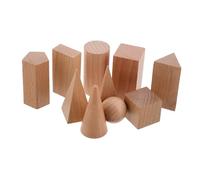 Beaupretty 10pcs Wooden Geometric Blocks Sturdy Solid Geometric Cubes for Kindergarten Classroom Learning and Shape Sorting Educational Math Aid for Elementary Students