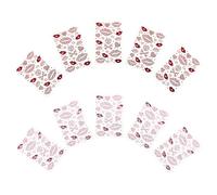 Beaupretty 10sheets Valentine's Day Lipstick Stickers Heart Shape Rhinestone Stickers for Scrapbooking Love Valentine's Day Party Tattoo Self-adhesive Nail Tattoo Face Gems